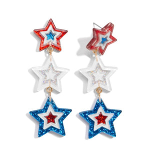 Americana Glitter Star Earrings