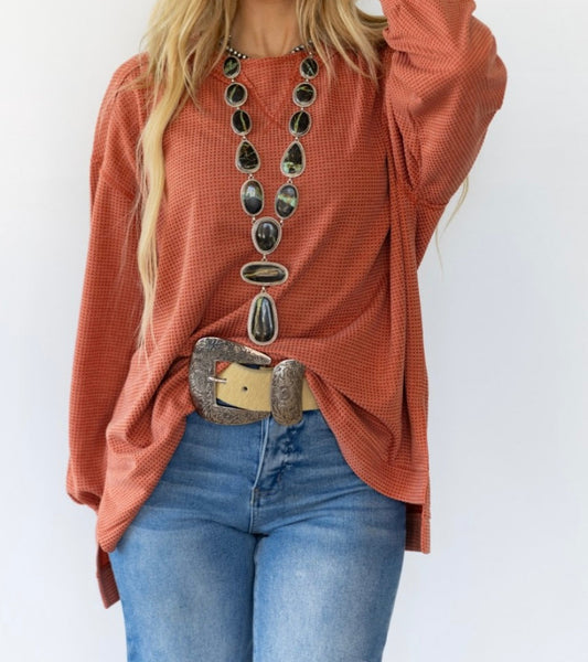 Waffle Knit TunicTop