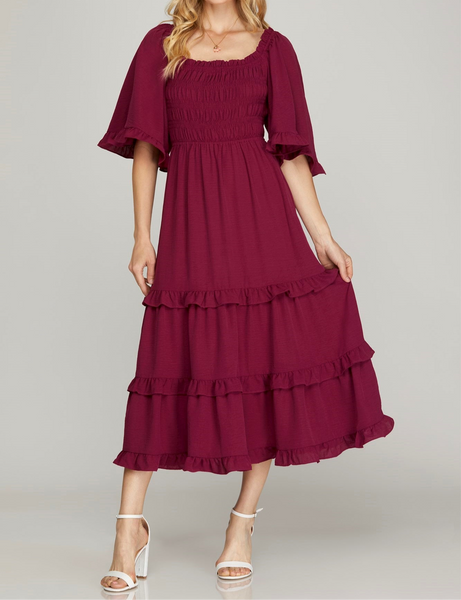 Ruby Red Midi Dress