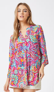 Lizzy Pink Paisley Top