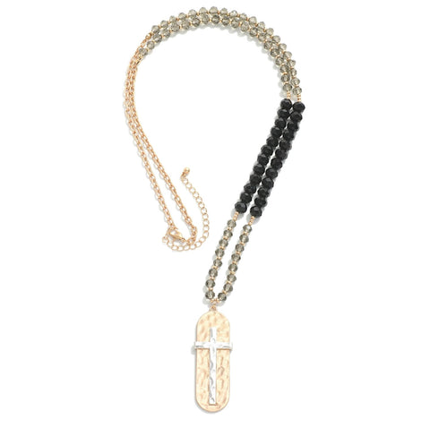 Chain & Black Beaded Necklace