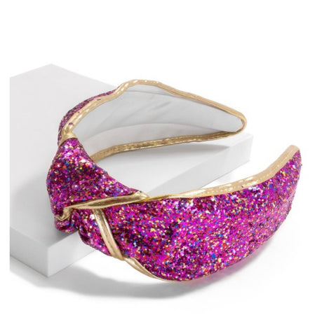 Glitter Encrusted Topknot Headbands