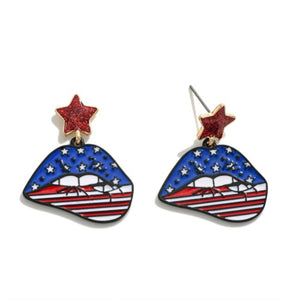 Americana Lip Earrings