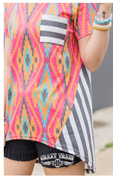 Aztec Print Backdrop Top