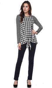 Houndstooth and Striped Top