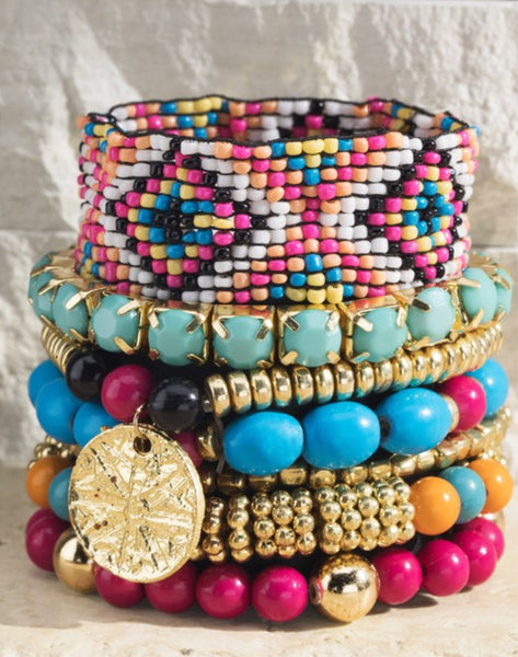 Aztec Multi Color Bracelet Set