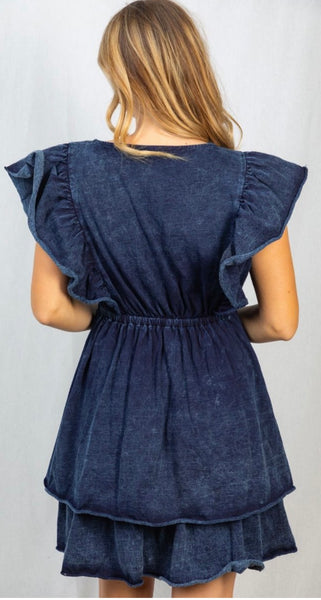 Mineral Washed Tiered Dress