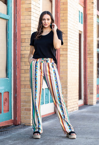 Ivory Serape Everyday Relaxed Linen Pants