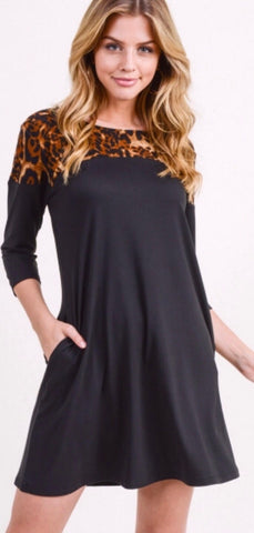 Leopard Print A-Line Tunic Dress