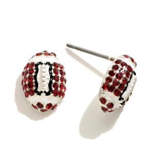 Rhinestone Football Stud Earrings