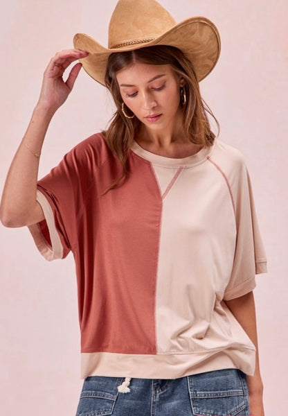 Plus Brick/Tan Top