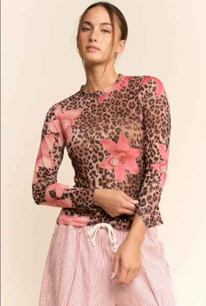 Leopard Floral Mesh