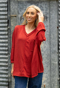 Garnet Red Hacci Top