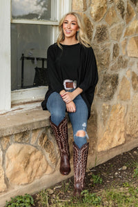 Black Basic Long Sleeve Top