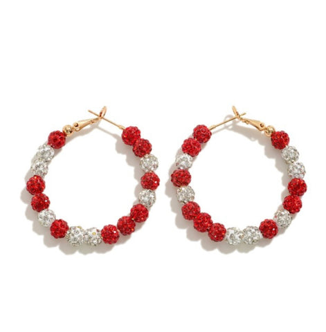 Rhinestone Beaded Hoops