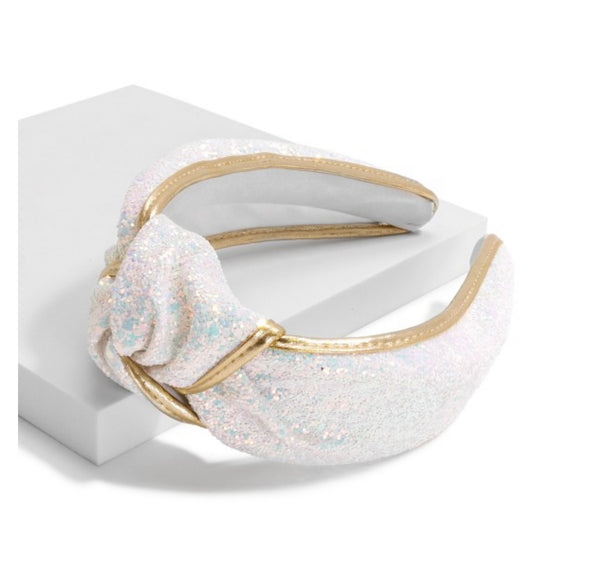 Glitter Encrusted Topknot Headbands