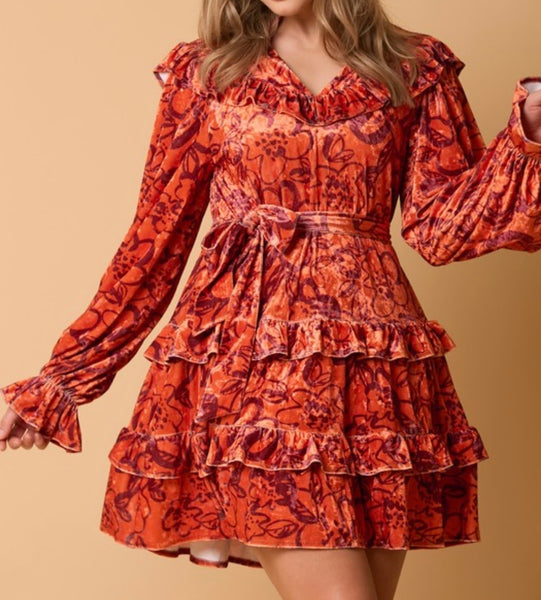 Floral Velvet Dress