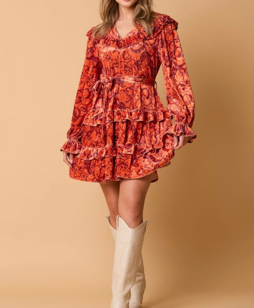 Floral Velvet Dress