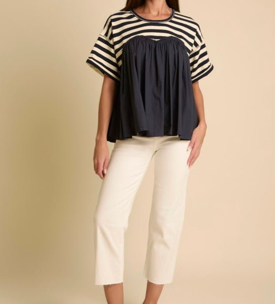 Striped Baby Doll Top