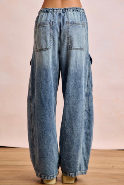 Denim Baggy Barrel Pants
