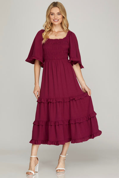 Ruby Red Midi Dress