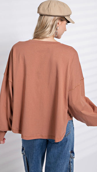 Suede Star Patch Top