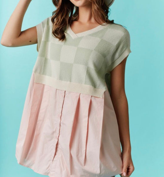 Checkered Vest Dress