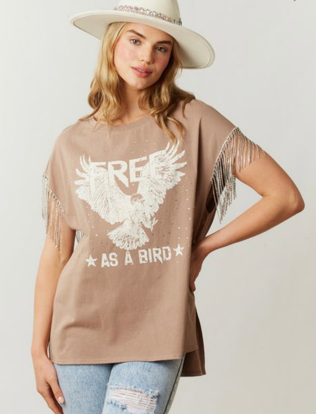 Free As A Bird Rhinestone Top