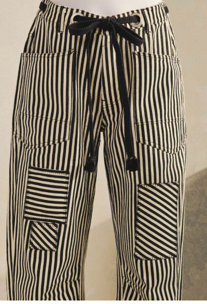 Striped Barrel Pants