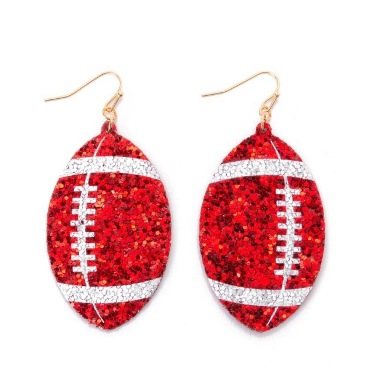 Glitter Football Earrings