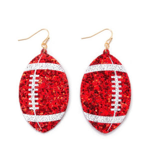 Glitter Football Earrings