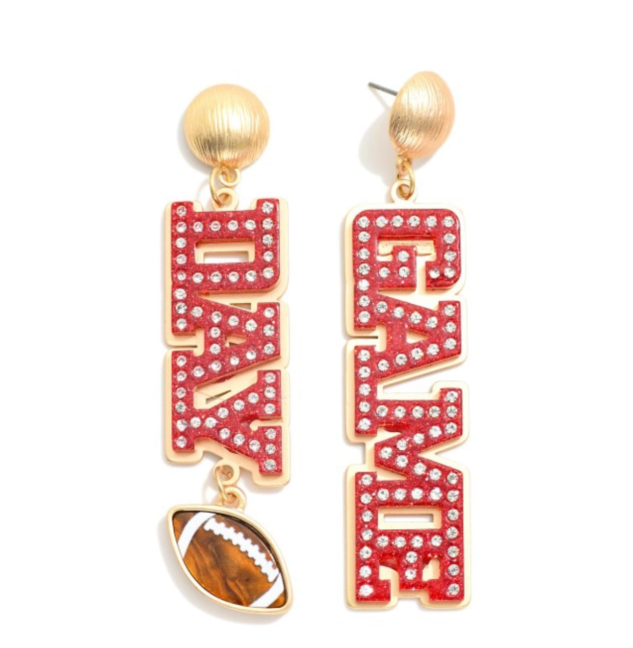 Rhinestone Studded Game Day Earrings