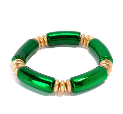 Green Tube Bead Bracelet