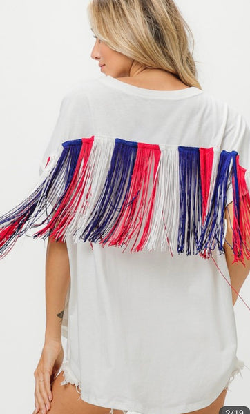 Sequin Star and Fringe Top