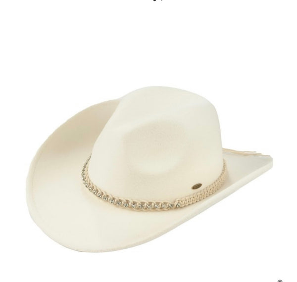 Cowboy Hat with Rhinestone String Band