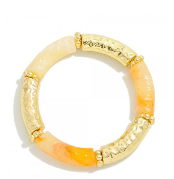 Dimpled Tube Bead Stretch Bracelet