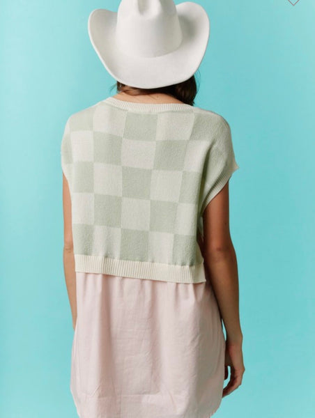 Checkered Vest Dress