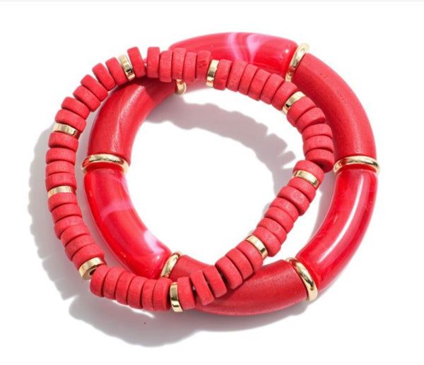 Two Strand Acrylic Bracelet Set