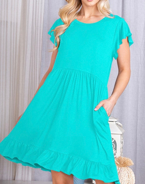 Dress with Ruffle Sleeves