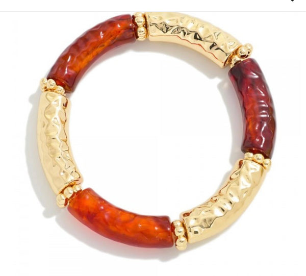 Dimpled Tube Bead Stretch Bracelet