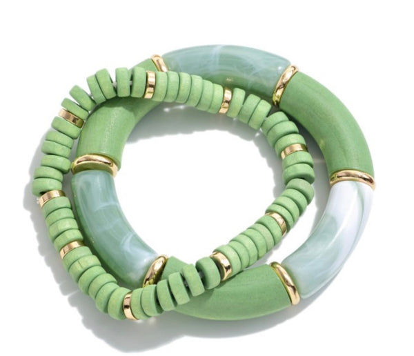 Two Strand Acrylic Bracelet Set