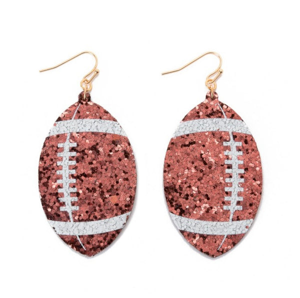 Glitter Football Earrings