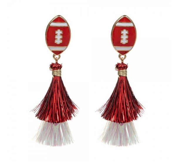 Game Day Enamel Football Earrings