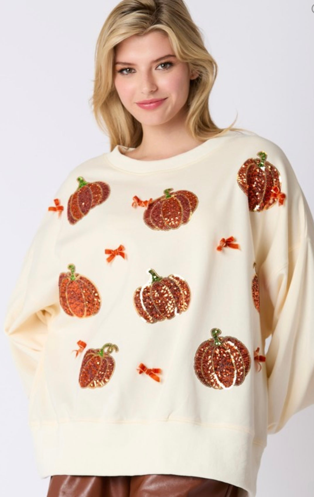 Pumpkin Sequin Sweatshirt