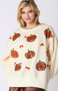 Pumpkin Sequin Sweatshirt