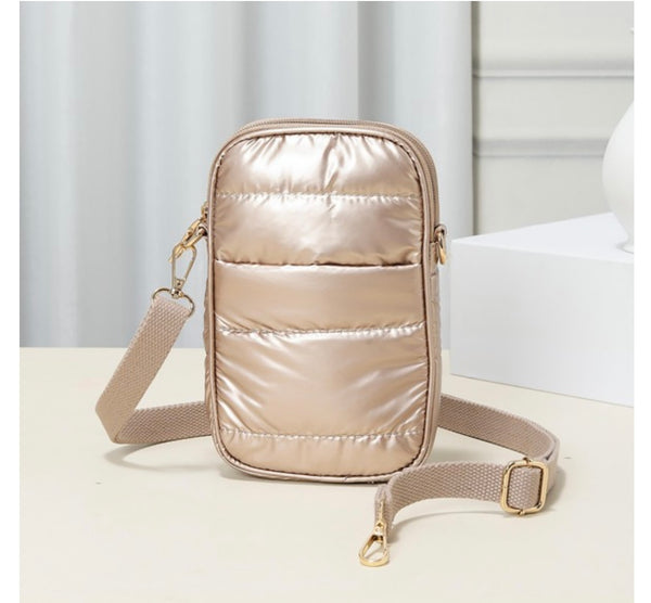 Puffer Crossbody Bag With Front Pocket