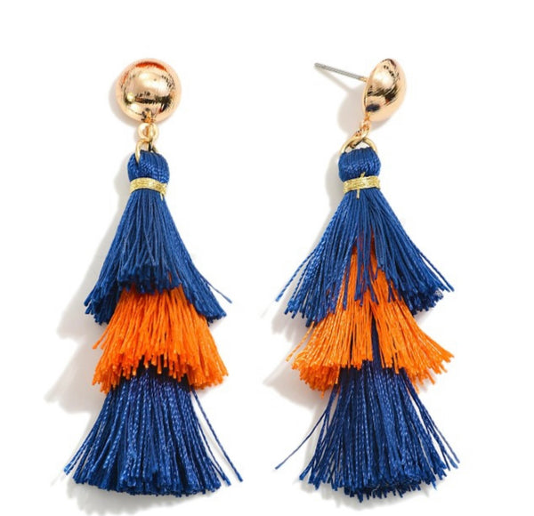 Game Day String Tassel Earrings