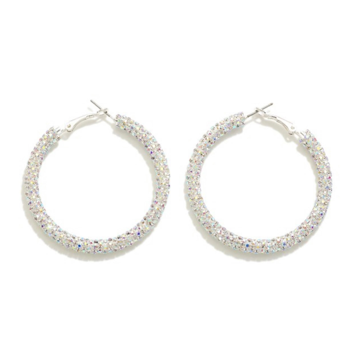 Rhinestone Hoop Earrings