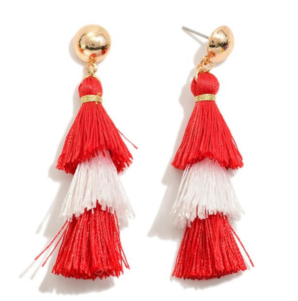 Game Day String Tassel Earrings