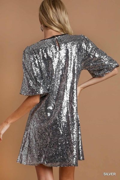 Silver Sequin Dress